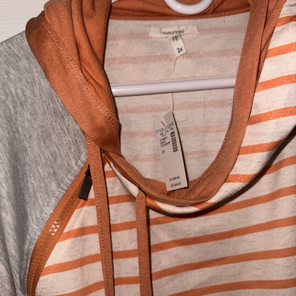 Striped Hoodie with Gray Sleeves - Picture 3 of 4